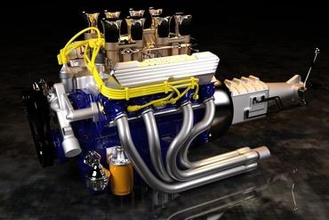 ford 427 cobra desktop-Modell im Maßstab 1 zu 5 miniaturen v8 Motor modelengine big block motor skalieren 3d print model - Mito3D