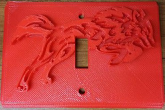 fox viking themed light switch plate other wall 3d print model - Mito3D