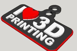 Spaß 3d-Druck-Abzeichen Kunst ilove2dprinting Abzeichen 3d print model - Mito3D