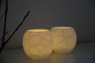 furtive shroud tealight holder - voronoi light lighting procedural math art infill decor 3d print model - Mito3D