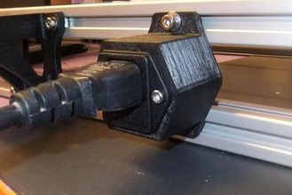 fused iec mains kettle socket holder mendelmax 3d printer parts enhancements power cable fuse 3d print model - Mito3D