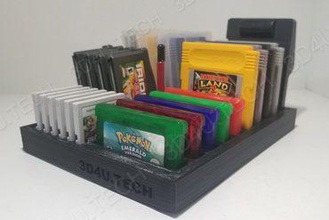 gameboy game holder & storage includes gb gba 3ds games nintendo switch nintendo3ds cartridge 3d print model - Mito3D