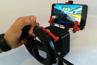 gaming lenkrad, smartphone-gadget 3d-gedruckt gadget lenkrad 3d print model - Mito3D