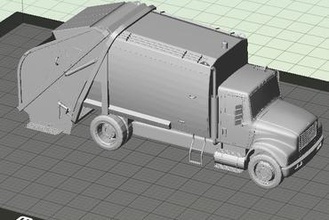 garbage truck miniaturen 3d print model - Mito3D