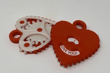 geared heart message pendant jewelry autodesk fusion 360 ultimaker 3D print model - Mito3D