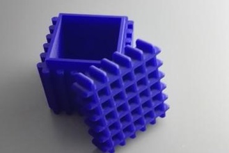 caja de regalo gadget cuadro waffle storagebox 3d print model - Mito3D