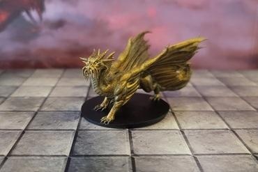 gold dragon updated dungeons dragons 3d print model - Mito3D