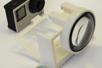 gopro 4 cage + lente close-up di montaggio maker fai da te obiettivo il monte 3d print model - Mito3D