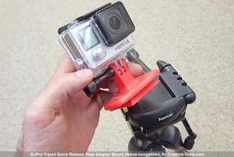 gopro pour trépied à déclenchement rapide de la plaque l'adaptateur montage hama-compatible gadget le héros caméra mont quick-release stand go-pro go pro d'action sport 3d print model - Mito3D
