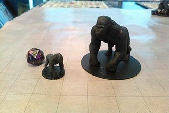 gorilla giant miniatures dungeons dragons & dnd apes ape tabletop rpg roleplaying gaming fun 3d print model - Mito3D