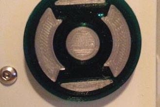 green lantern emblem 35 mm Durchmesser x 3 dick andere dc Superheld Superhelden held heros Helden justice league jla ring Laterne grün Silber 3d print model - Mito3D