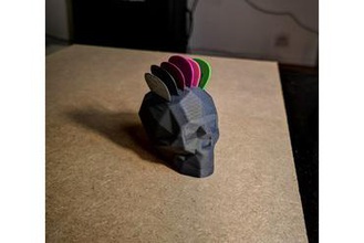 guitar pick holder - low poly skull remix 3d printer parts enhancements 3d print model - Mito3D