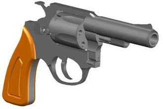 gun pistol little lev no moving parts toys handgun revolver colt 3d print model - Mito3D