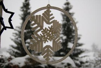 gyroscopic snowflake art pla ornament jewelry toy christmas decoration geometry gimbal gyroscope winter wonderland 3d print model - Mito3D