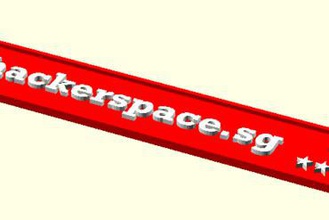 hackerspacesg banner portachiavi miniature openscad parametrico il logo 3d print model - Mito3D