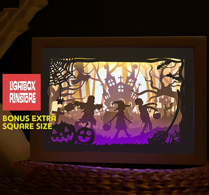 halloween festival in castle light box decoration decor 3d print model - Mito3D