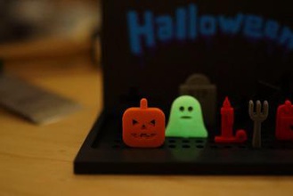 halloween pinsent icone miniature di messaggio icona 3dprintedcard 3d print model - Mito3D