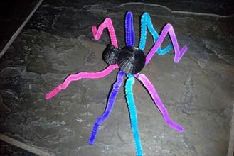 halloween spider pipe cleaner legs art 3d print model - Mito3D