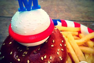 hamburger pin 4th july special edition your home lable burger 3d diy oogime kitchen bbq party 3d print model - Mito3D