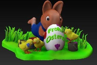 happy eastern miniatures ostern hase rabbit 3d print model - Mito3D