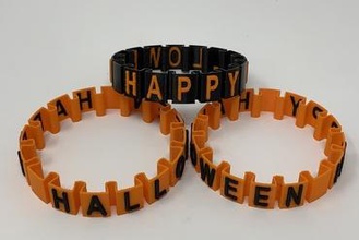 happy halloween somewhat stretch bracelet jewelry bracelete autodesk fusion360 ultimaker 3d print model - Mito3D