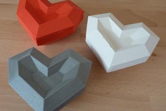 caja en forma de corazón art cuadro regalo fabricación moldes fundición 3d print model - Mito3D