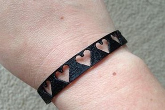 hearts bracelet jewelry flexible filament ninjaflex 3d print model - Mito3D