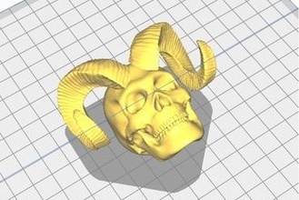 horned skull art skulls 3d print model - Mito3D