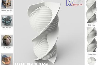 hourglass toys sablier billes marble run track machine 3d print model - Mito3D