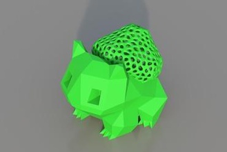 híbrido de bulbasaur los juguetes pokemon lowpoly baja poli squirtle pikachu voronoi 3dvoronoi increíble Representación 3d desafío La impresión 3d print model - Mito3D