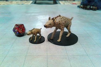 hiena gigante de la las miniaturas perro bestia warhound hound demonio dungeons dragons & no molestar d&d los juegos azar tablero mesa rpg el juego roles wargaming 28mm 3d print model - Mito3D