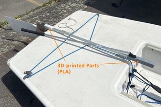 ilca láser caña timón bote Palo navegación 3d print model - Mito3D