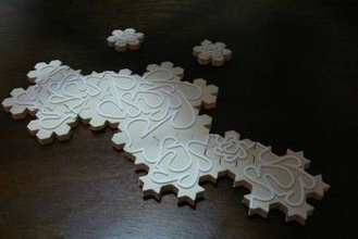 infinite puzzle - koch snowflakes games mathematics fractal tessellation geometry snowflake 3d print model - Mito3D