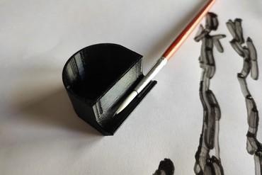 ink reservoir brush rest holder Art art 3d print model - Mito3D