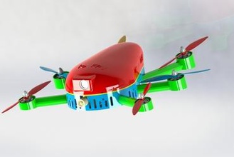 io fpv fabricante de bricolaje ultimaker 2 el helicóptero hexacopter 3d print model - Mito3D