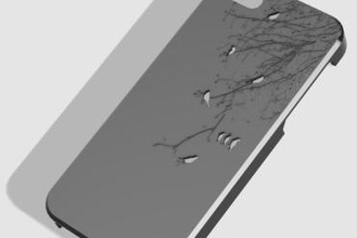 iphone 5s - les oiseaux de l'arbre cas gadget l'iphone d'arbre en arbre 3d print model - Mito3D