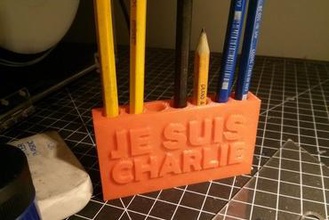 je suis charlie porte-crayon andere jesuischarlie crayon 3d print model - Mito3D