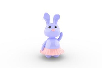 josefina ballerina miniatures arttoy bunny toy 3d printing miniature animal 3d print model - Mito3D
