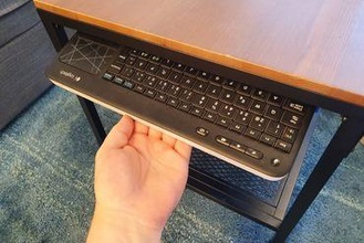 k400 keyboard table mount holder logitech ikea hacks ikeahack fj llbo coffee sofa living room desk 3d print model - Mito3D