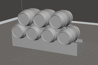 kegs casks miniatures rpg gaming wargame terrain barrel wine beer 28mm 3d print model - Mito3D