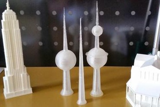 kuwait towers miniaturas p8 prédio torres arquitetura um marco 3d print model - Mito3D