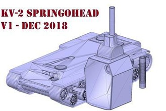 el kv-2 springohead muñeco de v1 las miniaturas tanque los tanques springo en miniatura juguete 3d print model - Mito3D