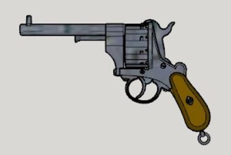 Lefaucheux m1858 3rd 10shot baril 3d imprimable afficher pistolet 3D imprimante pièces améliorations 3d print model - Mito3D