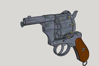 lefaucheux m1858 3rd type 12mm 10shoot short barrel 3d print kit toy gun printer parts enhancements 3d print model - Mito3D
