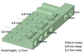 lego Abmessungen test-block maker diy test ultimaker 2 3d print model - Mito3D