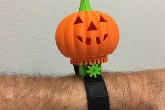 beleuchtete motorisierten halloween Kürbis-Armband Schmuck 3d print model - Mito3D