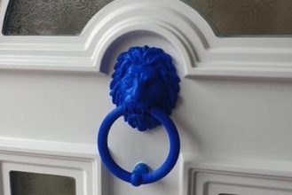 león cabeza puerta aldaba tu hogar casa 3d print model - Mito3D