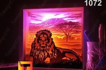 lion lightbox For your home leon lamp lampara 3d print model - Mito3D
