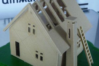 küçük bir ev Minyatürler tren yapı oyuncak ölçekli model 3d print model - Mito3D