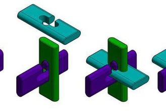 locking puzzle toys brain teaser illusion 3d print model - Mito3D